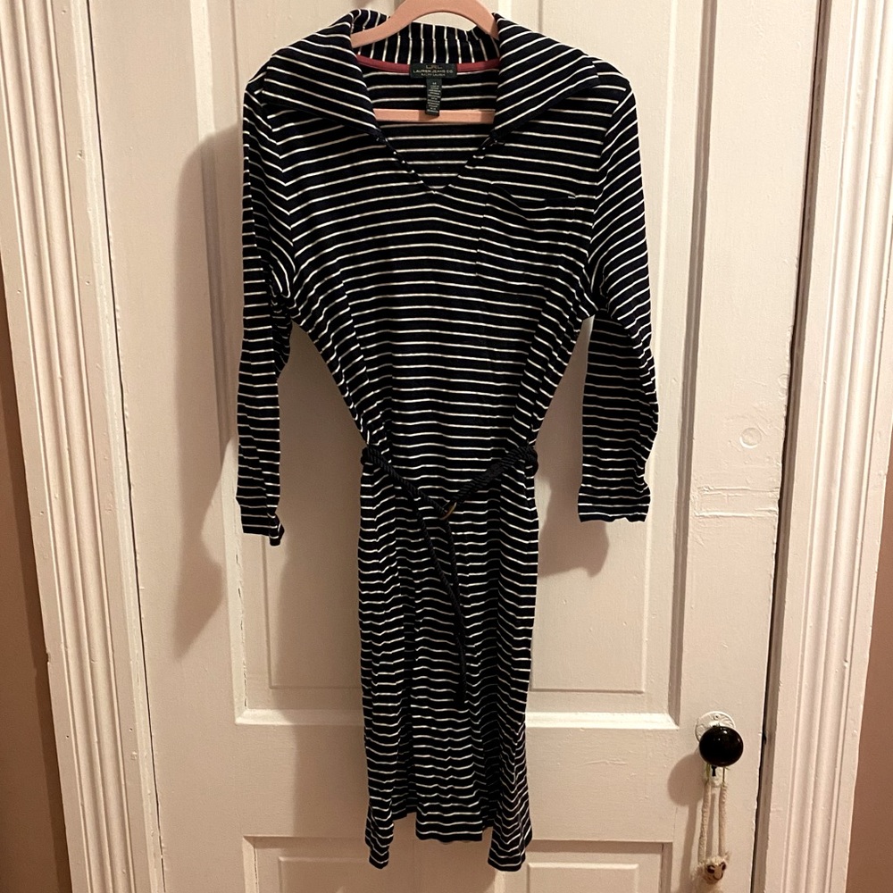 Ralph Lauren midi striped dress with belt